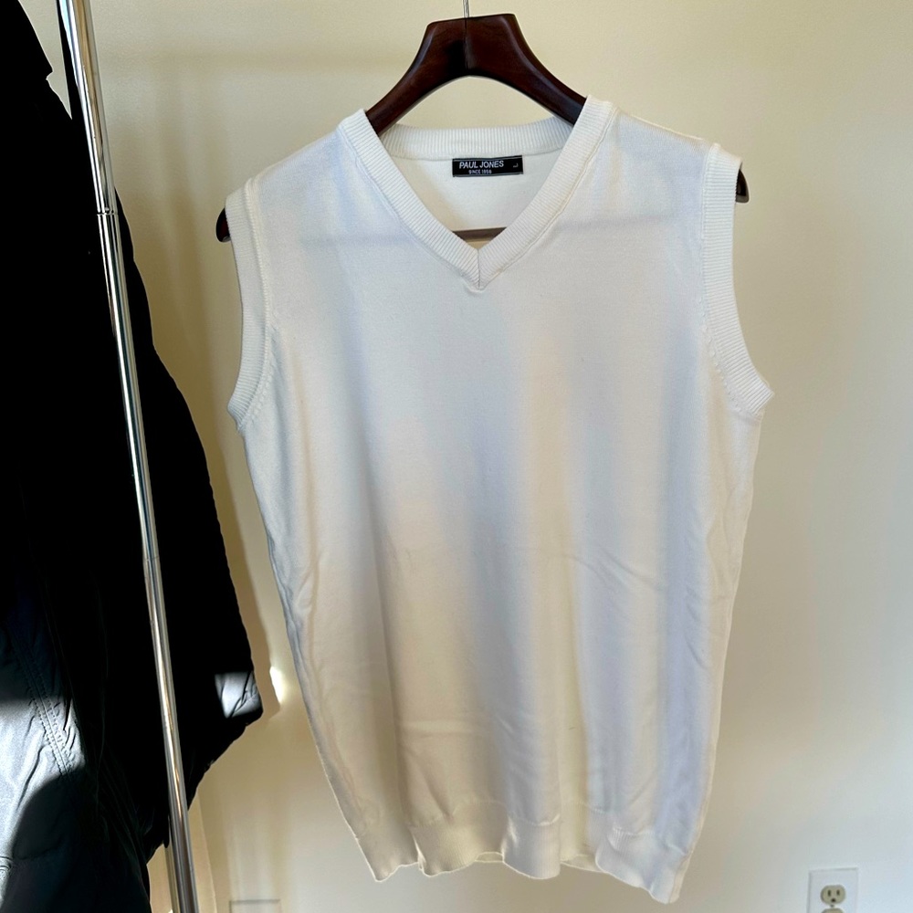 Mens White Sweater Vest